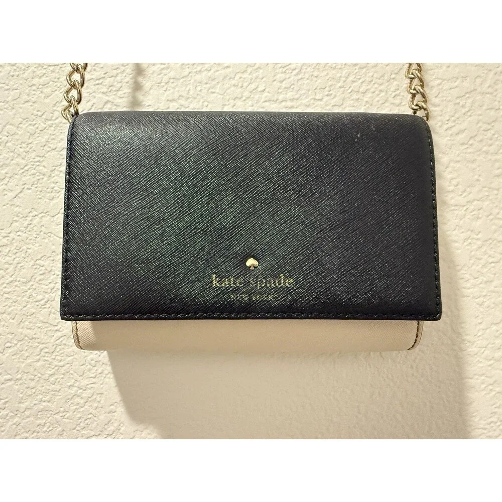 *RARE VTG* Kate Spade-Purse-Charlotte Street Colorblock Alek Ostrich Paig-Black